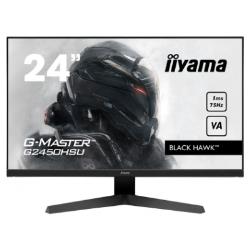 iiyama G-MASTER Black Hawk G2450HSU-B1 - LED monitor - 24" (23.8" viewable) - 1920 x 1080 Full HD (1080p) @ 75 Hz - VA - 250 cd / m² - 3000:1 - 1 ms - HDMI, DisplayPort - speakers - matte black