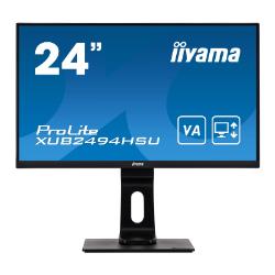 iiyama ProLite XUB2494HSU-B1 - LED monitor - 24" (23.8" viewable) - 1920 x 1080 Full HD (1080p) @ 75 Hz - VA - 250 cd / m² - 3000:1 - 3 ms - HDMI, VGA, DisplayPort - speakers - matte black