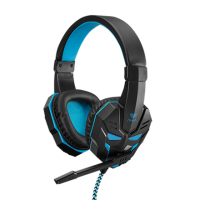 Aula 3.5 mm, Prime Basic Gaming Headset, Black/blue, Built-in microphone | LB01/B