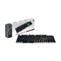 MSI GK50 Elite, Gaming keyboard, RGB LED light, US, Wired, Black/Silver | Vigor GK50 Elite BW