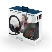 Gembird Stereo headset MHS-03-BKRD Built-in microphone, On-Ear, 3.5 mm, Black colour with red ring