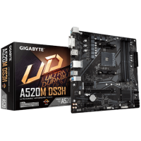 Gigabyte A520M DS3H Processor family AMD, Processor socket AM4, DDR4 DIMM, Memory slots 4, Number of SATA connectors 4, Chipset AMD A, Micro ATX