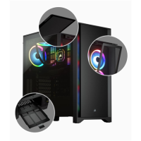Corsair Tempered Glass Mid-Tower ATX Case 4000D Side window,  Mid-Tower, Black, Power supply included No, Steel, Tempered Glass | CC-9011198-WW