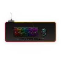 Energy Sistem ESG P5 RGB Gaming mouse pad, 800 x 300 x 4 mm, XL-size; LED colours: RGB LEDs with 5 light effects; Connection: USB cable; Power connector: microUSB; 1 USB 2.0 port; Touch control; Stitched edges; Waterproof material, Black | 779277