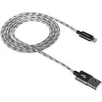 CANYON CFI-3 Lightning USB Cable for Apple, braided, metallic shell, cable length 1m, Dark gray, 14.9*6.8*1000mm, 0.02kg | CNE-CFI3DG