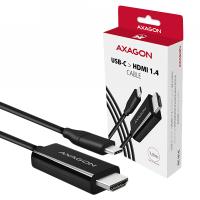 Active USB-C > HDMI 1.4 cable – adapter AXAGON RVC-HI14C for connecting a monitor/TV/projector to a notebook or mobile phone using USB type C connector.