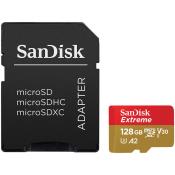 SanDisk Extreme microSDXC 128GB for Action Cams and Drones + SD Adapter 160MB/s A2 C10 V30 UHS-I U3; EAN: 619659170714 | SDSQXA1-128G-GN6AA