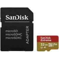 SanDisk Extreme microSDHC 32GB + SD Adapter + Rescue Pro Deluxe 100MB/s A1 C10 V30 UHS-I U3; EAN: 619659155827 | SDSQXAF-032G-GN6MA