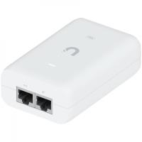 UBIQUITI PoE+ Adapter; Delivers up to 30W of PoE+; Additional power drives devices such as U6 LR, U6 Enterprise, Camera DSLR, and other PoE+ devices; Surge, peak pulse, and overcurrent protection; Contains RJ45 data input, AC cable with earth ground, and PoE+ output; LED indicator for status monitoring. | U-POE-AT-EU
