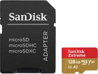 Sandisk memory card microSDXC 128GB Extreme + adapter | SDSQXAA-128G-GN6MA